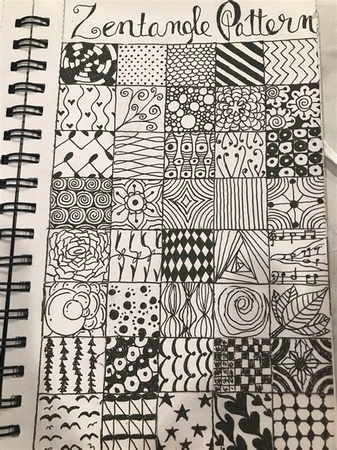 zentangle art patterns for beginners.